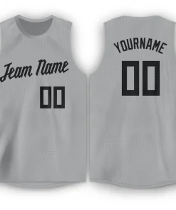 Custom Gray Black Classic Tops Men/Boy Athletic Basketball Jersey