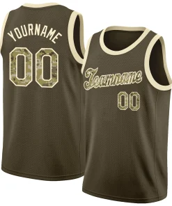 Custom Olive Camo Classic Tops Athletic Casual Basketball Jersey