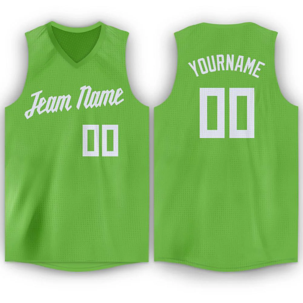 Custom Green White Classic Tops Fashion Sportwear Basketball Jersey