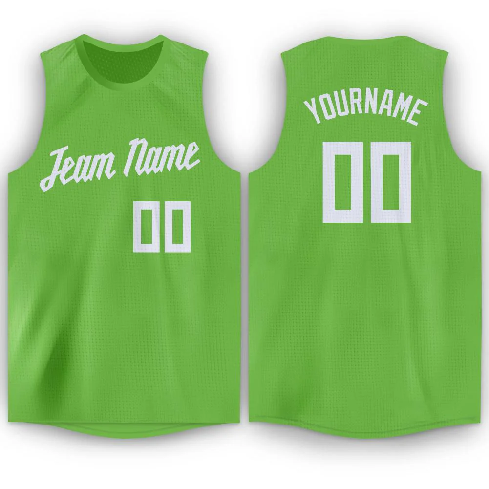 Custom Green White Classic Tops Men/Boy Athletic Basketball Jersey