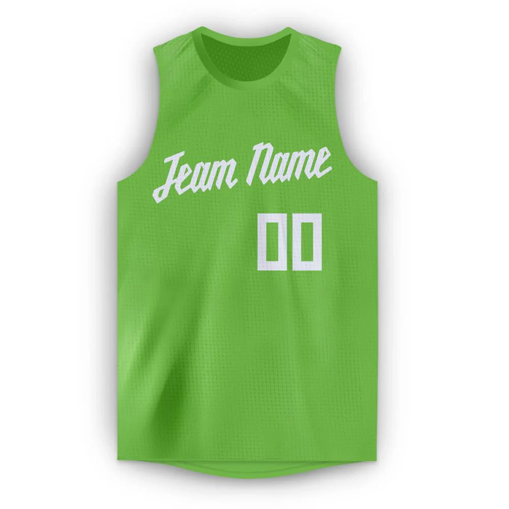 Custom Green White Classic Tops Men/Boy Athletic Basketball Jersey - Image 5