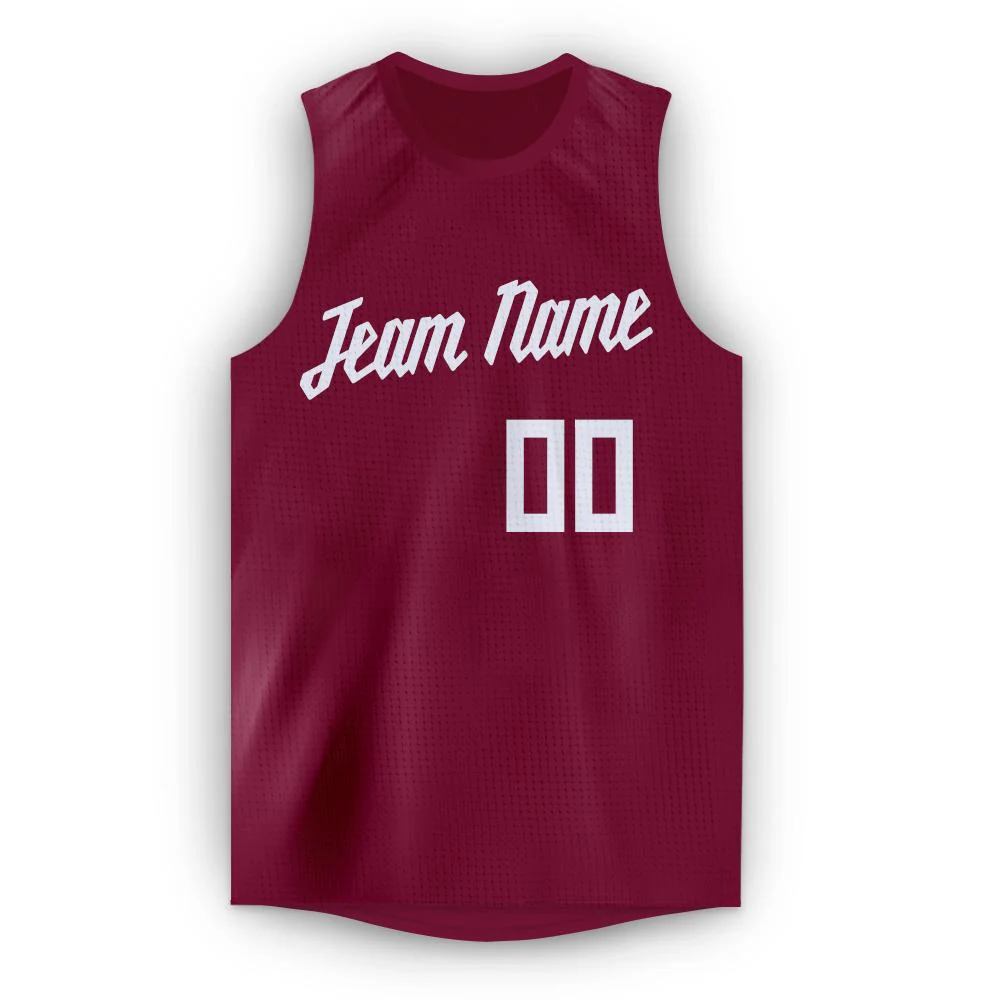 Custom Maroon White Classic Tops Fashion Sportwear Basketball Jersey - Image 5