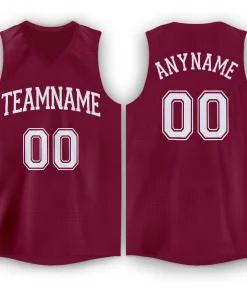 Custom Maroon White Classic Tops Athletic Basketball Jersey