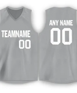 Custom  Gray White Classic Tops Breathable Basketball Jersey