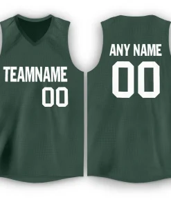 Custom Hunter Green White Classic Tops Breathable Basketball Jersey