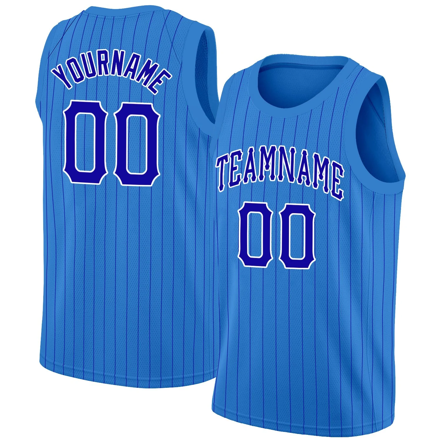 Custom Blue Royal-White Stripe Fashion Tops Sport Game Basketball Jersey