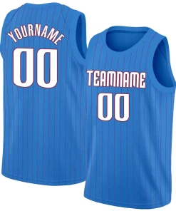 Custom Blue White-Red Stripe Fashion Tops Fashion Sportwear Basketball Jersey