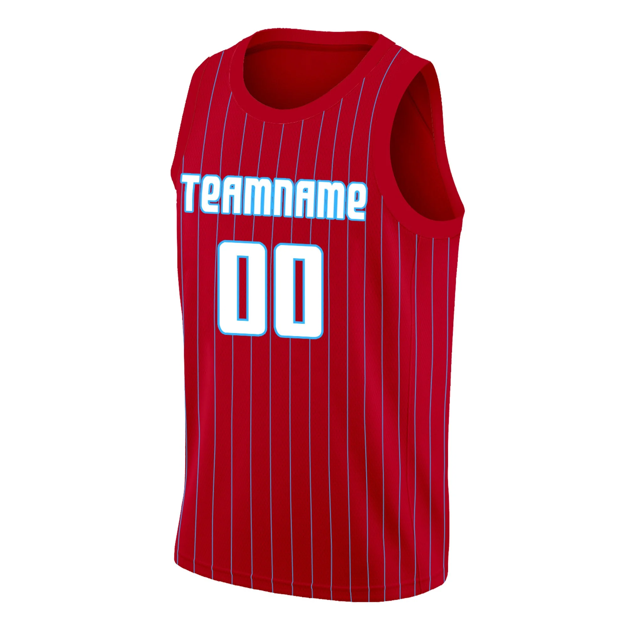 Custom Red White Stripe Fashion Tops Men/Boy Basketball Jersey - Image 3