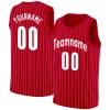 Custom Red White Stripe Fashion Tops Mesh Basketball Jersey