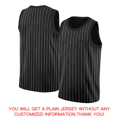 Custom Black White Black Stripe Fashion Tops Breathable Basketball Jersey - Image 4