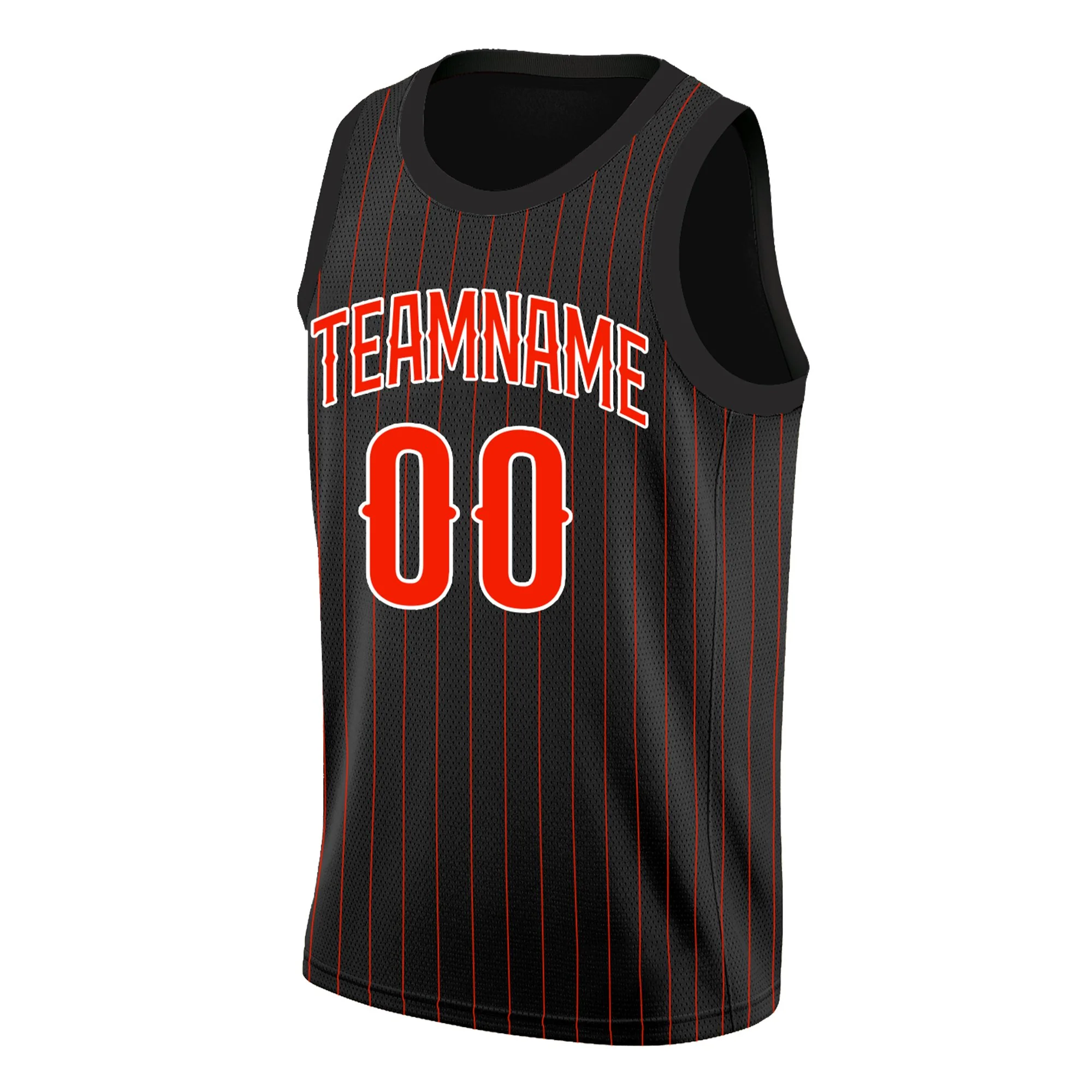 Custom Black Red-White Stripe Fashion Tops Breathable Basketball Jersey - Image 3