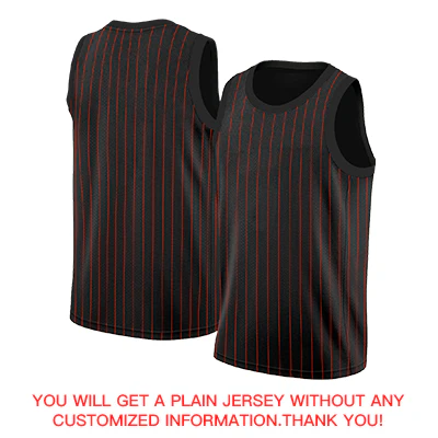 Custom Black Red-White Stripe Fashion Tops Breathable Basketball Jersey - Image 4