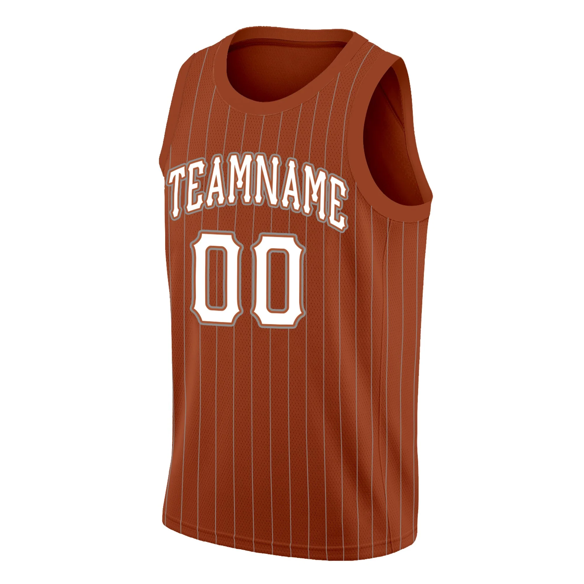 Custom Brown White Stripe Fashion Tops Fashion Sportwear Basketball Jersey - Image 3