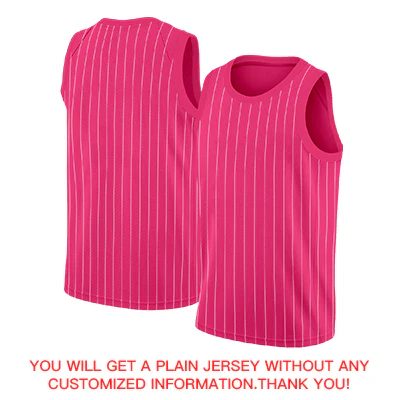 Custom Pink Black Pink Stripe Fashion Tops Men Casual Basketball Jersey - Image 4