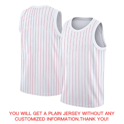 Custom White Red Stripe Fashion Tops Athletic Basketball Jersey - Image 4