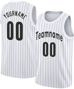 Custom White Black Stripe Fashion Tops Fashion Sportwear Basketball Jersey