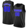 Custom Black Blue-White Stripe Fashion Tops Breathable Basketball Jersey