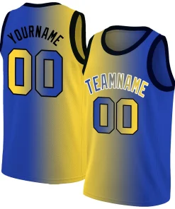 Custom Yellow Royal Gradient Fashion Tops Basketball Jersey
