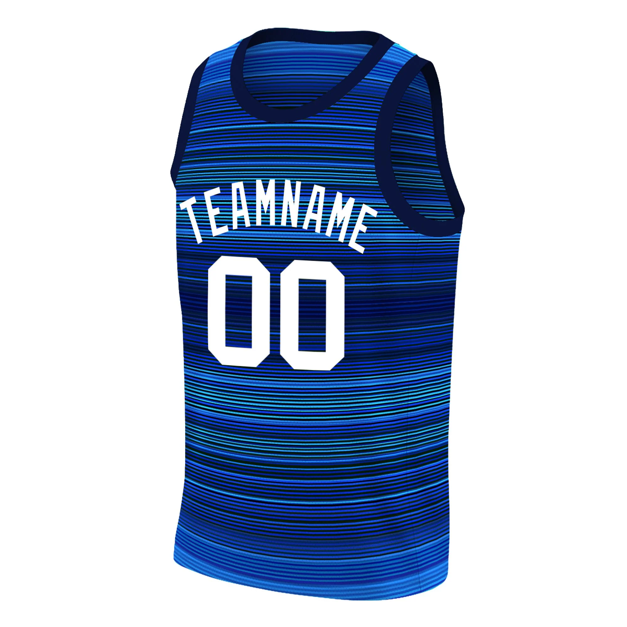 Custom Navy White Gradient Fashion Tops Basketball Jersey - Image 3