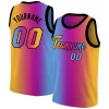 Custom Yellow Purple-Blue Gradient Fashion Tops Basketball Jersey