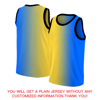 Custom Yellow Blue Black Gradient Fashion Tops Basketball Jersey - Image 4