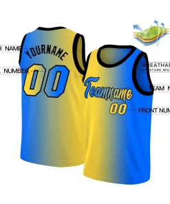 Blue And Yellow Basketball Jersey