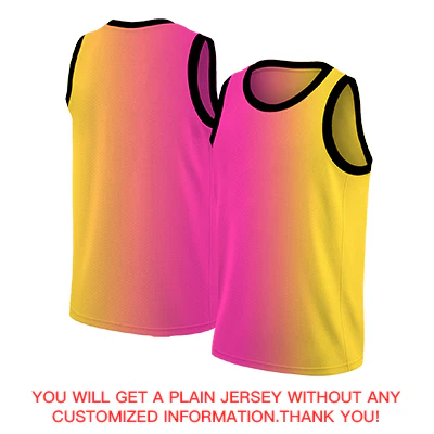 Custom Pink Yellow-Black Gradient Fashion Tops Basketball Jersey - Image 4