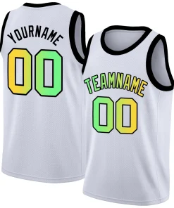 Custom White Black  Gradient Fashion Tops Basketball Jersey