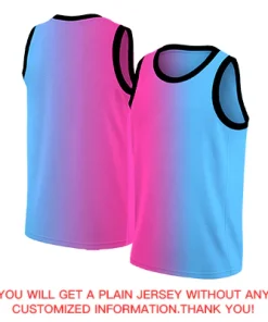 Blank pink and blue basketball jersey
