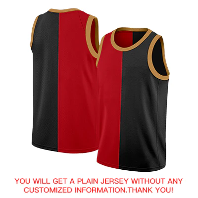 Custom Black Red-Brown Split Fashion Tops Basketball Jersey - Image 4