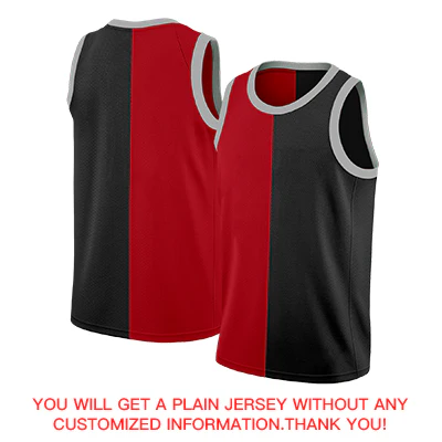 Custom Red Black-White Split Fashion Tops Basketball Jersey - Image 4