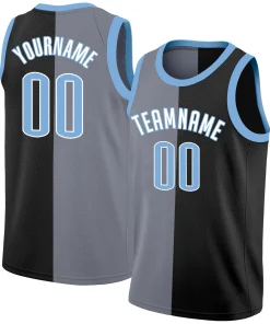 Custom Black White Split Fashion Tops Basketball Jersey