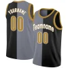 Custom Black Yellow-White Split Fashion Tops Basketball Jersey