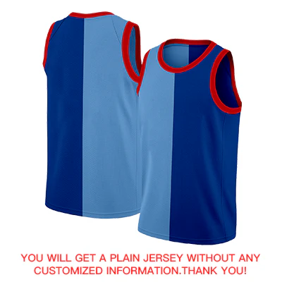 Custom Navy Blue-Red Split Fashion Tops Basketball Jersey - Image 4