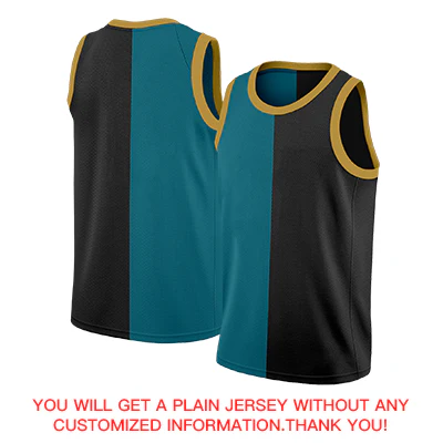 Custom Teal Black Split Fashion Tops Basketball Jersey - Image 4