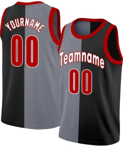 Custom Black White Split Fashion Tops Basketball Jersey