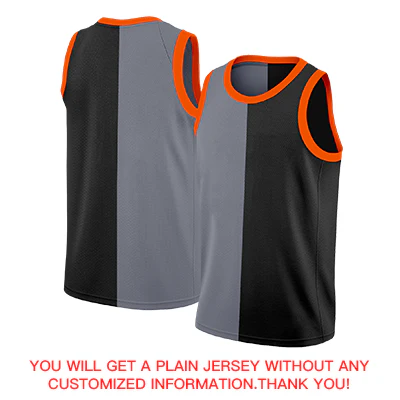 Custom Black Orange-White Split Fashion Tops Basketball Jersey - Image 4