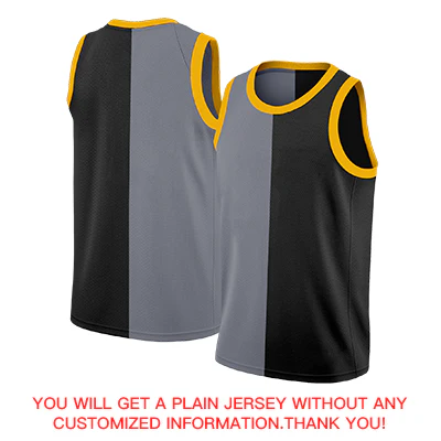 Custom Black Yellow-Black Split Fashion Tops Basketball Jersey - Image 4