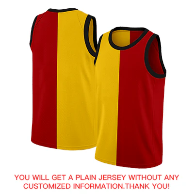 Custom Yellow Red-White Split Fashion Tops Basketball Jersey - Image 4