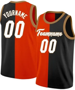 Custom Red Black-White Split Fashion Tops Basketball Jersey