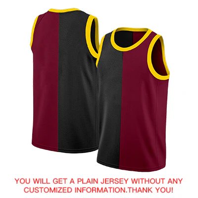 Custom Black Maroon-Yellow Split Fashion Tops Basketball Jersey - Image 4