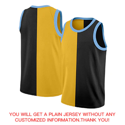 Custom Yellow Black Split Fashion Tops Basketball Jersey - Image 4