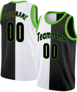 Custom Black White Split Fashion Tops Basketball Jersey