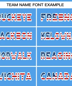 Custom Powder Blue White-Red American Flag Authentic Baseball Jersey