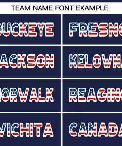 Custom Navy White-Red American Flag Authentic Baseball Jersey