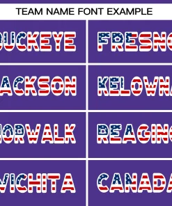Custom Purple White-Red American Flag Authentic Baseball Jersey
