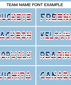 Custom Light Blue Navy-Red American Flag Authentic Baseball Jersey