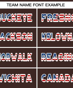 Custom Brown White-Navy American Flag Authentic Baseball Jersey