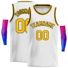 Custom White Gold-Black Classic Tops Authentic Basketball Jersey