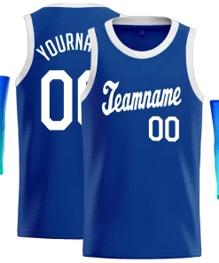 Custom Blue White Classic Tops Athletic Basketball Jersey